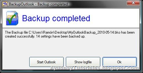 BackupOutlook - Create Backup Entry 5 - AyudasyTutoriales