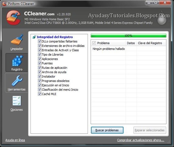 CCLeaner - Registro