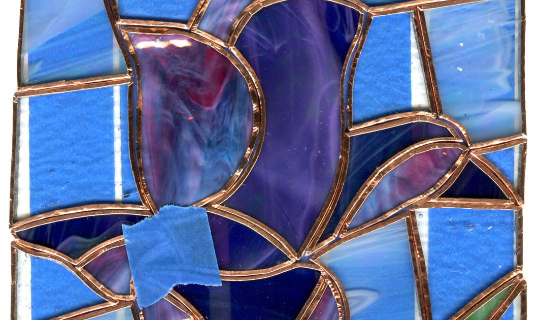 Building a House Stained Glass Class Finished foiling glass
