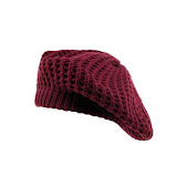 100% acrylic knit beret 3050 burgundy