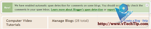 Blogger Now Available Automatic Spam Detetection