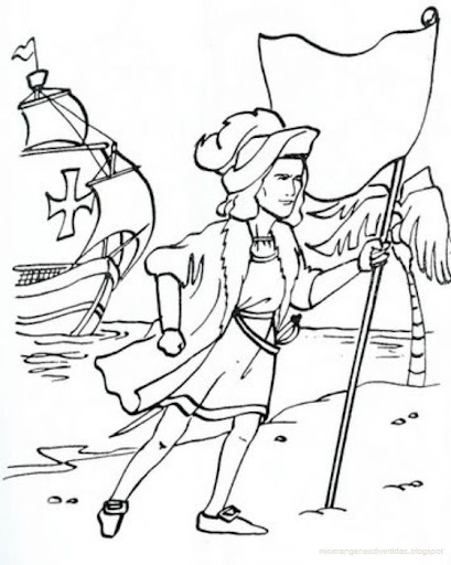 Dibujos para colorear Cristóbal Colón y las carabelas | Colorear Dibujos para colorear Cristóbal Colón y las carabelas | Colorear