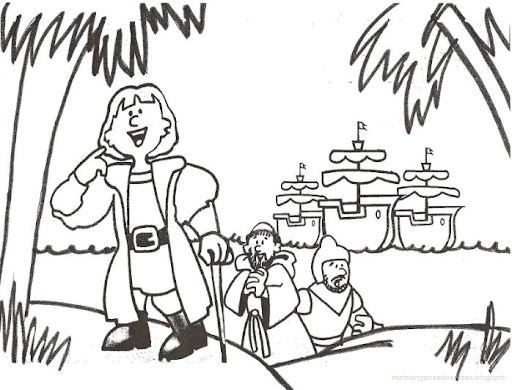 Dibujos para colorear Cristóbal Colón y las carabelas | Colorear Dibujos para colorear Cristóbal Colón y las carabelas | Colorear