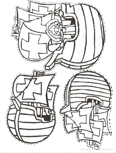 Dibujos para colorear Cristóbal Colón y las carabelas | Colorear Dibujos para colorear Cristóbal Colón y las carabelas | Colorear