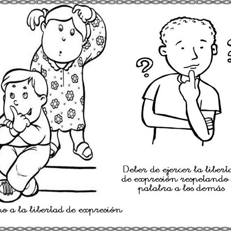 Dibujos para colorear derechos y deberes del niño