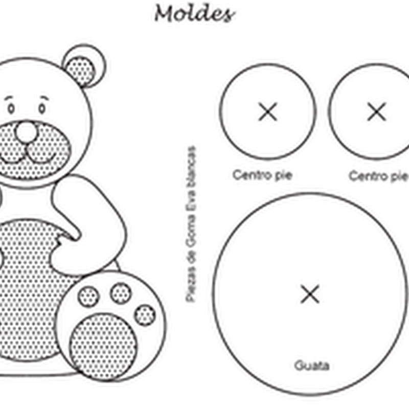 Manualidades Oso en foami con moldes