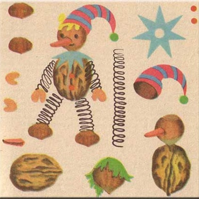 Manualidades de otoño: Pinocho hecho de nueces