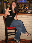Bianca, com um chopp Dunkel