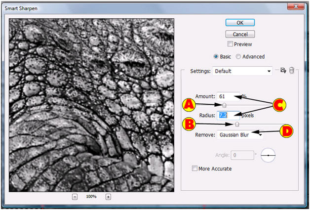 Gaussian Blur Settings