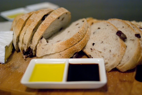 Olive sour dough with olive oil and balsamic vinegar