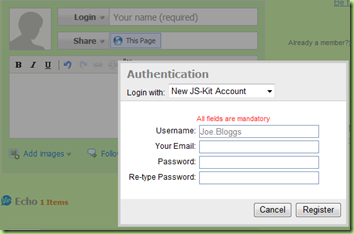 js-kit register new