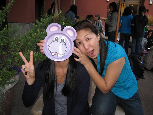 Cecilias Birthday euphoria Its Cecilia underneath the hippo plate.
