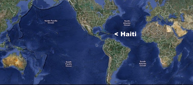 World map showing Haiti
