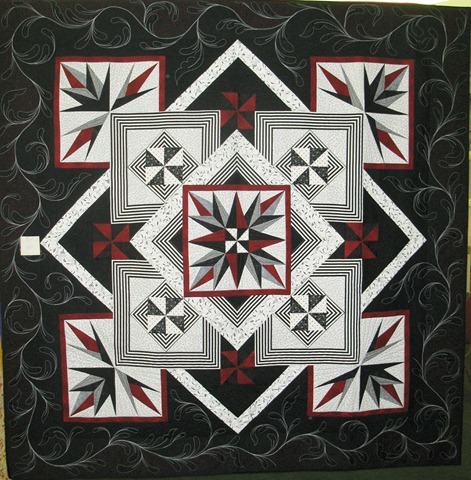 Paper pieced black w red