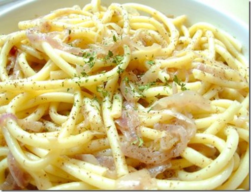 bigoli noodles with artichoke