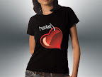 Ladies Black T - Red Heart