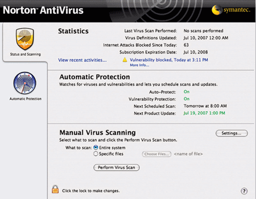 Norton AntiVirus Dual Protection 2010 for Mac