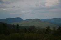 The mountain landscape.