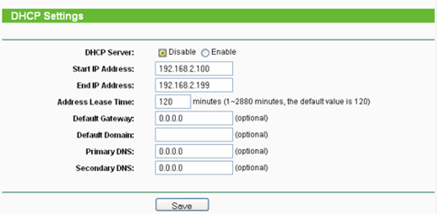 3. disable dhcp