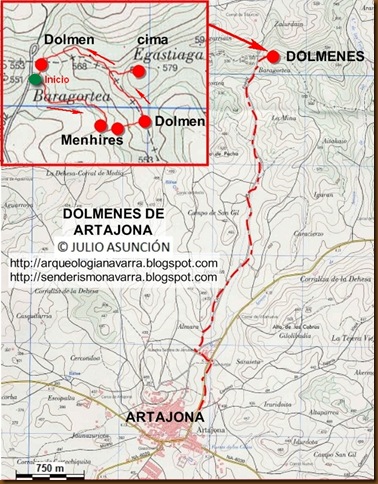 MAPA DOLMENES ARTAJONA MAPA DOLMENES ARTAJONA