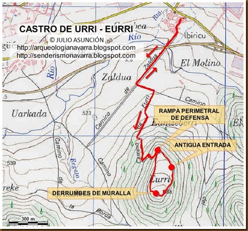 Mapa Castro de Urri - Ibiricu
