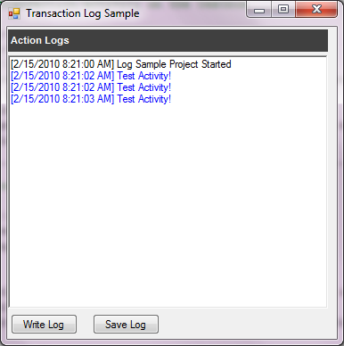 How to Write Transaction Log File in VB.NET