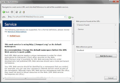 Add web reference in VB.NET