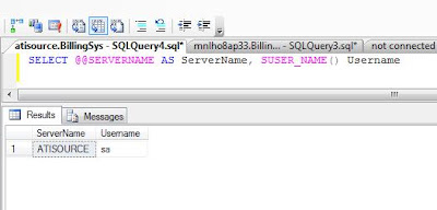 SQL: How to get the server name and user name you are currently logged in SQL: How to get the server name and user name you are currently logged in