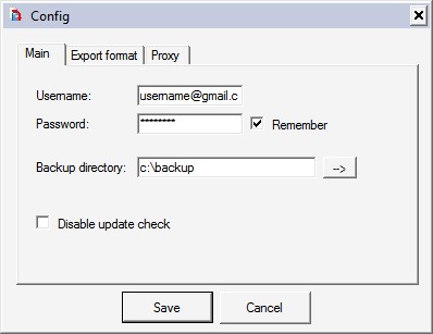 GDocBackup Configuration GDocBackup Configuration
