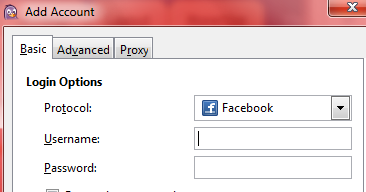 Add Facebook account to Pidgin client Add Facebook account to Pidgin client
