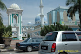 Blue Mosque from moving car