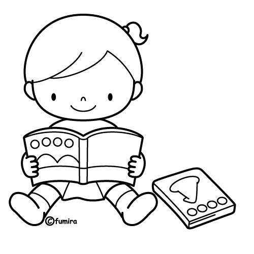 Dibujo de una niña estudiando - Imagui