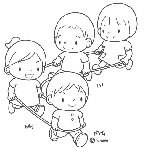 Dibujos de niños saltando la cuerda para colorear - Imagui