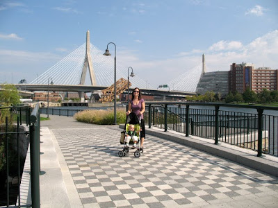 Checking out the new walkways in the park