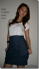 HIGH WAISTED KIRT-BLUE FRONT