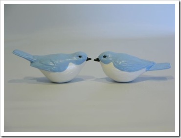 Natural style blue bird wedding cake toppers