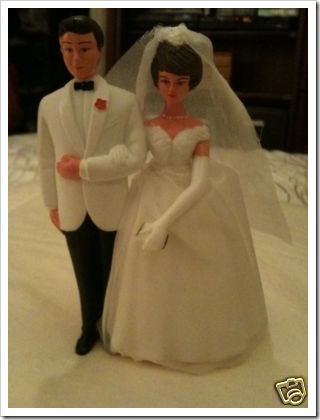 Bride And Groom 1950s Vintage Wedding Cake Topper