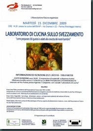 laboratorio di cucina sullo svezzamento a Parma