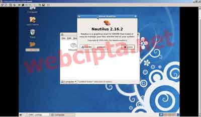 Preview tampilan remote desktop VPS Centos