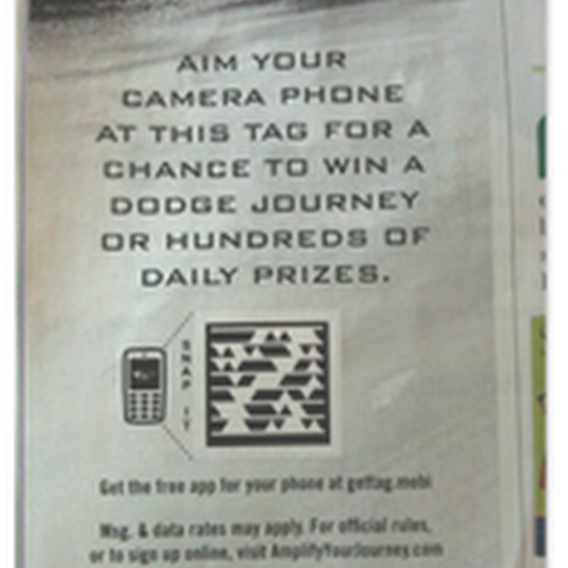 Dodge Is Using Microsoft Tags To Give Away Prizes – Why Can’t the FDA Use the Same Technology for Medical Device Information And Save Lives?