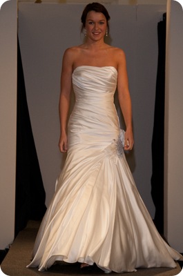 Allure satin ruched gown