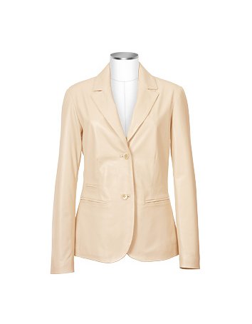 Women's Pink Italian Genuine Leather Blazer