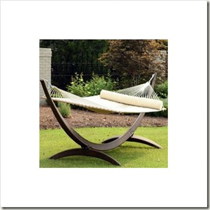 Spring Bay Stripe Large Quilted Hammock with Wicker Stand