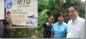 Dr. Catacutan talks about formulating feeds out of indigenous materials for catfish; (From left) Ms. Rochelle Otoc, Pangasius Industry Desk Officer of Region XXII; Ms. Evangelista, and Mr. Lao, President of the Mindanao Business Council