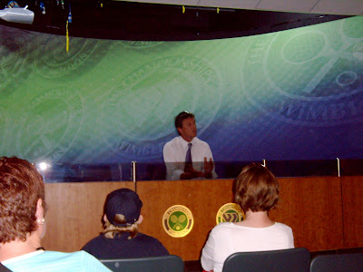 Interview Room This is our tour guide sitting at the famous interview desk.