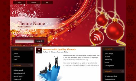 рождество зимние праздники шаблон wordpress