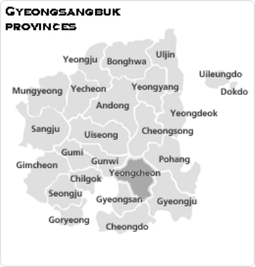 Map of Gyeongsangbuk-do Provinces