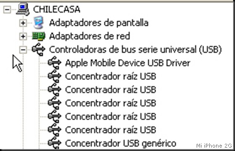 conexión USB