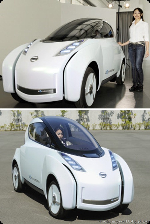 Combo picture of Nissan's electric car001