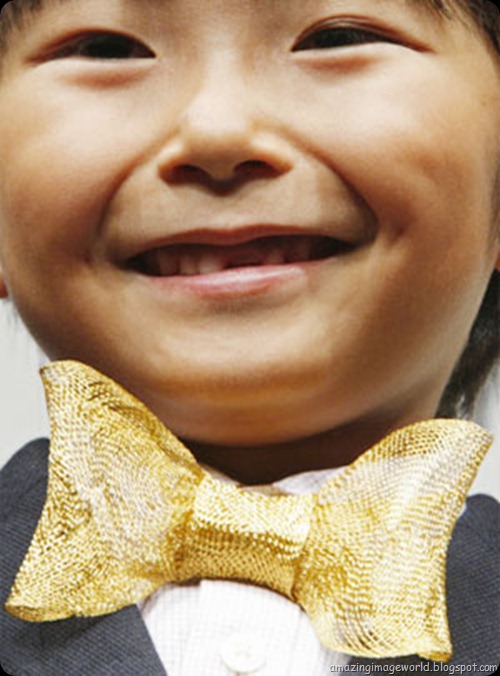 Bow tie made of pure gold fibers001